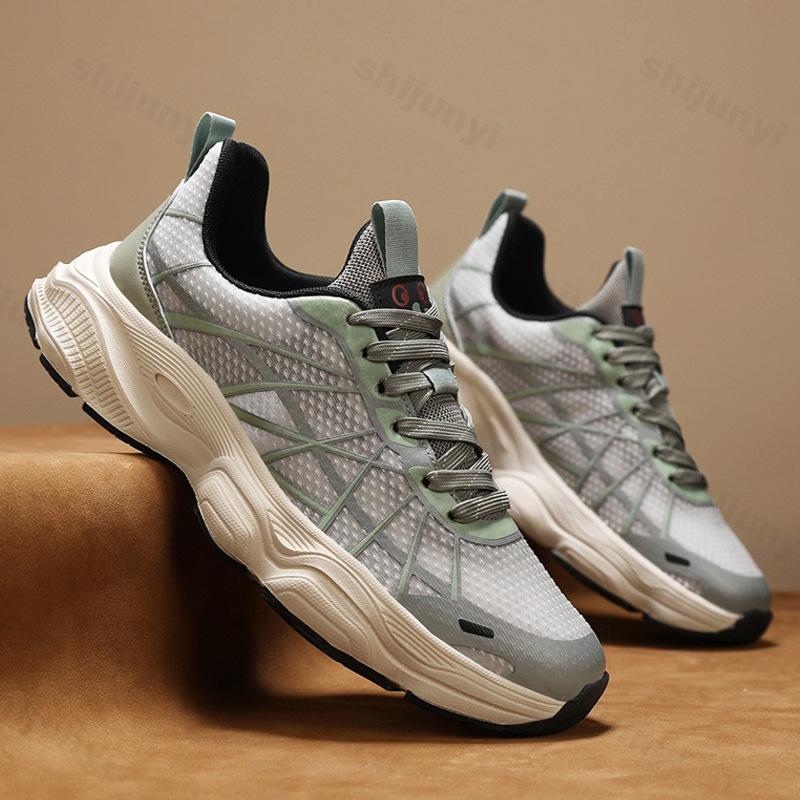 Fashion Mesh Breathable Men Sneakers Spring Autumn Fashion Low Help Lace Up Casual Work Shoes Comfortable Outdoor Non Slip Running Shoes