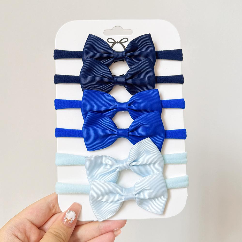 4/5/6Pcs/Set Solid Color Kids Headwear Elastic Hair Bands for Baby Cute Ribbon Bowknot Headband Infant Girls Hair Accessories
