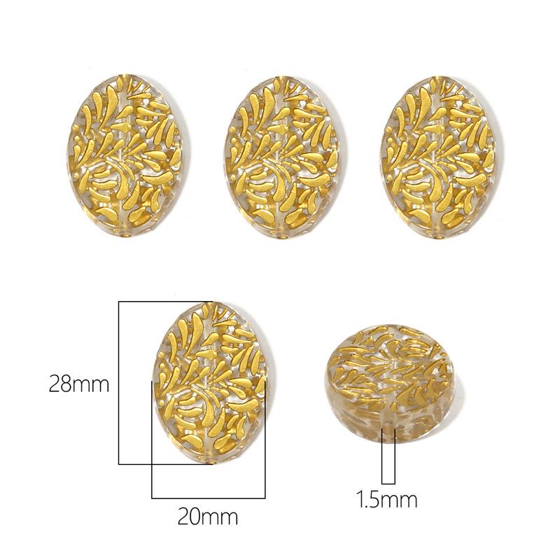 Baroque Gold-painted Acrylic Beads for DIY Necklace & Bracelet Accessories
