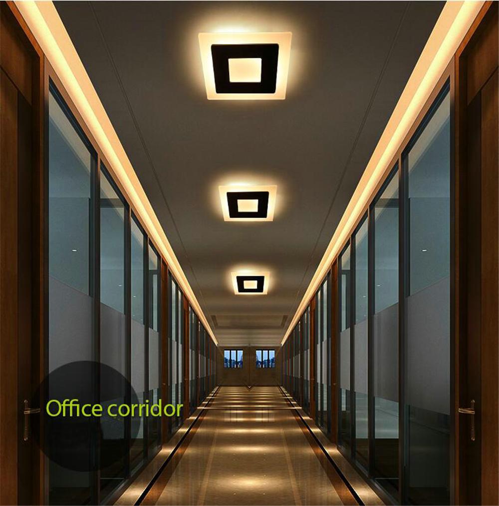 Plafoniera de interior cu LED de 18W Lampă pătrată din aluminiu acrilic Lampă modernă pentru dormitor pentru camera de zi Plafoniera pentru culoar