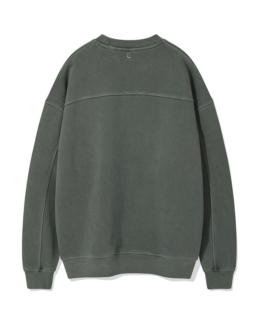 WACKY WILLY Logo Pigment Sweatshirt Green