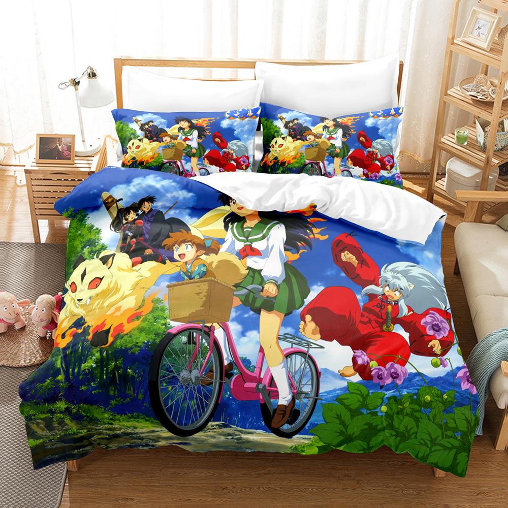 3D Lnuyasha Bedding Sets Duvet Cover Set With Pillowcase Twin Full Queen King Bedclothes Bed Linen