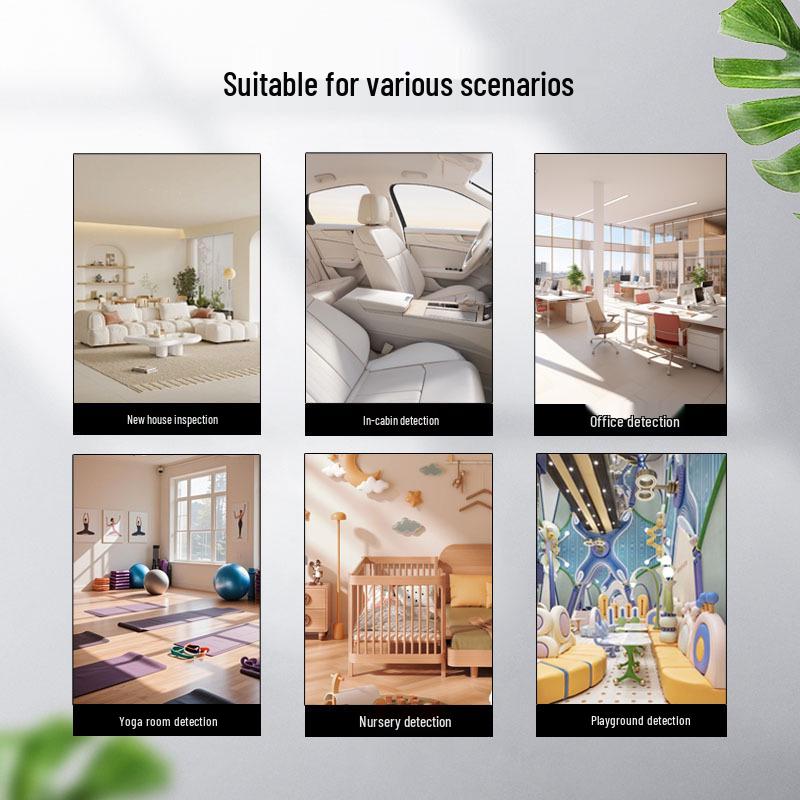 6-in-1 Indoor Air Quality Monitor: Formaldehyde, Humidity, Temperature, CO2 Detector