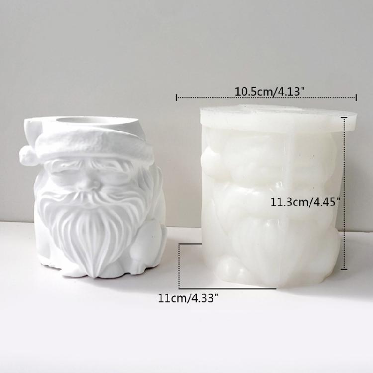 Geometric Santa Claus Gypsum Silicone Molds for Making Succulent Flower Pot