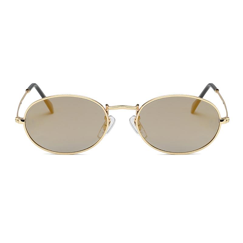 RMM new retro oval sunglasses ladies bright color street shoot cute sexy retro oval sunglasses gold black