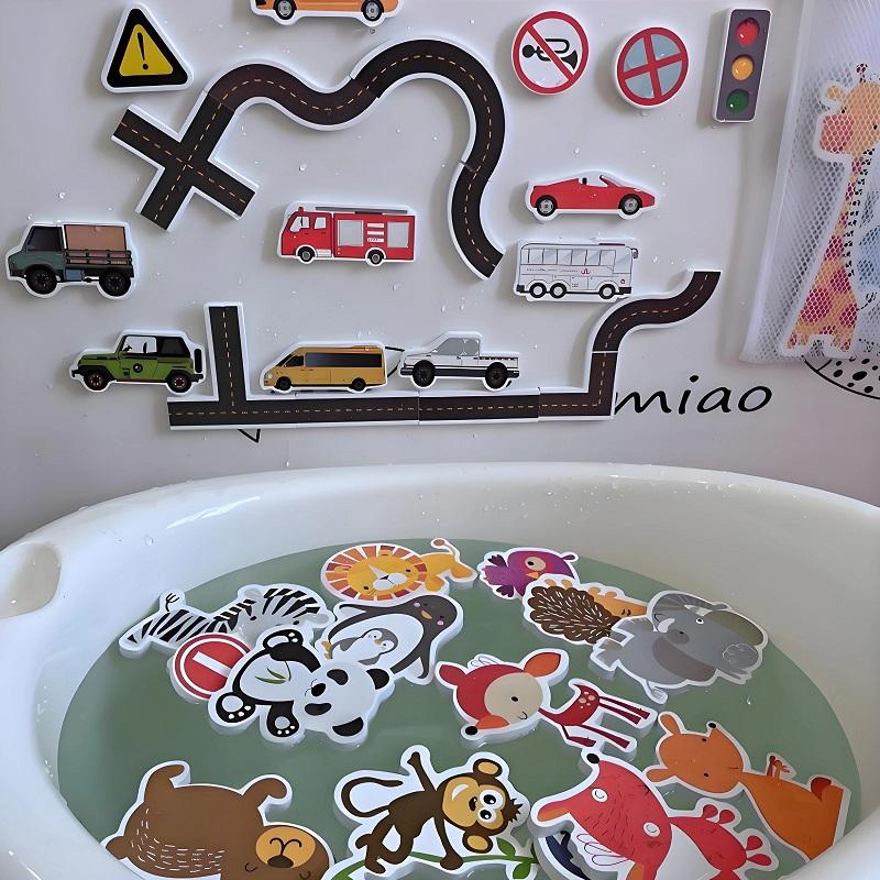 Baby Bath Toys Fun Foam Animals Cognitive Floating Toy Traffic Bathroom Bathtub Toys For Babies Gifts Kids Early Educational Toy