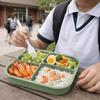 Auslaufsichere Silikon-Lunchbox 4 Fächer Lebensmittelaufbewahrungsbehälter Mittagszeit