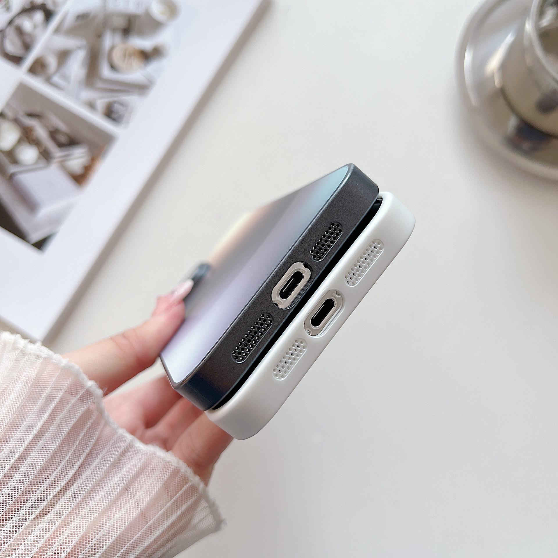 

Suitable for IPhone16 Matte Phone Case with Gradient Glass In Color, Apple 15 Full Cover 14pro Anti-drop Protective Case iPhone16