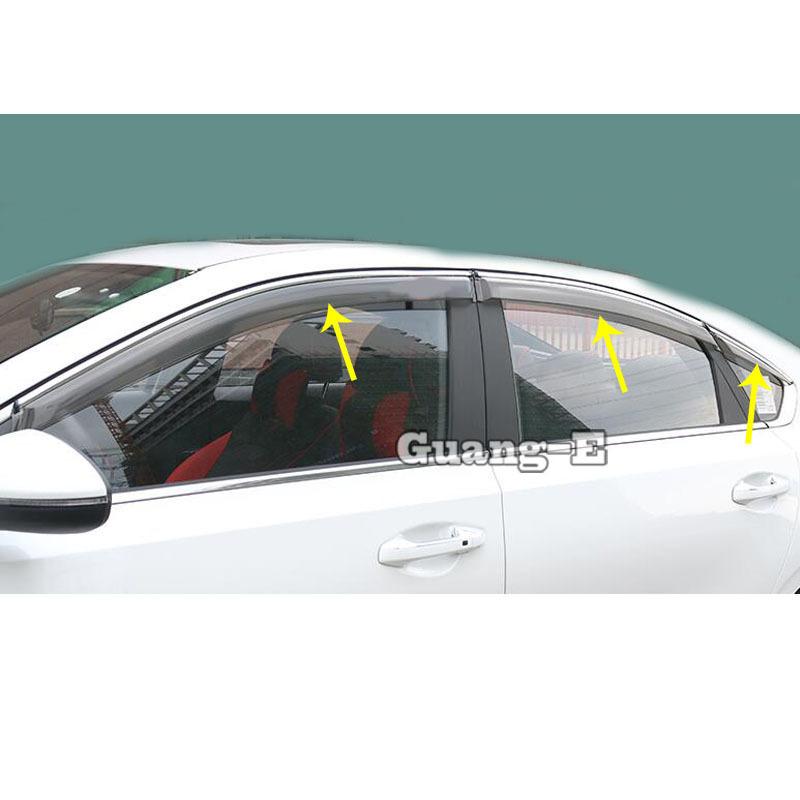 For Kia K3 Forte Cerato     Car Styling Cover Stick Lamp Plastic Window Glass Wind Visor Rain/Sun Guard Vent