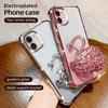 KEYSION Shockproof Plating Phone Case for iPhone 11 12 Pro Max Clear TPU Glitter Jewelled Swan kickstand Back Cover for iPhone 11