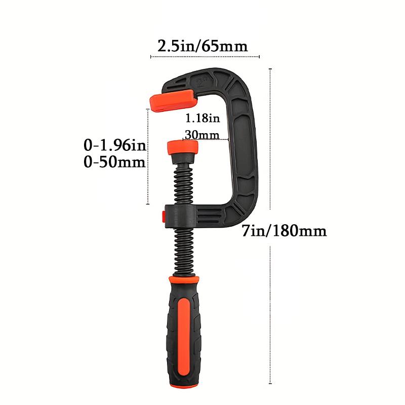 C-shaped Fixture Set, Heavy-duty T-shaped Handle Opening Industrial C-shaped Clamp suitable for Woodworking Welding Construction