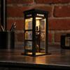 Vintage Telefonzelle Nachtlicht, Retro Rote Straßenlaterne mit Warmem LED, Miniatur Schreibtischlampe für Schlafzimmer Büro