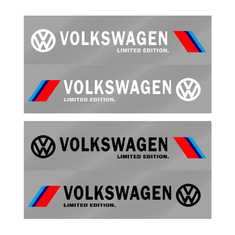 2pcs Car 3D Stickers Auto Side Body Sports Sticker Decals Car Accessories For Volkswagen Golf-4 5 6 7 Bora Jetta POLO MK4 MK6 Bora Passat