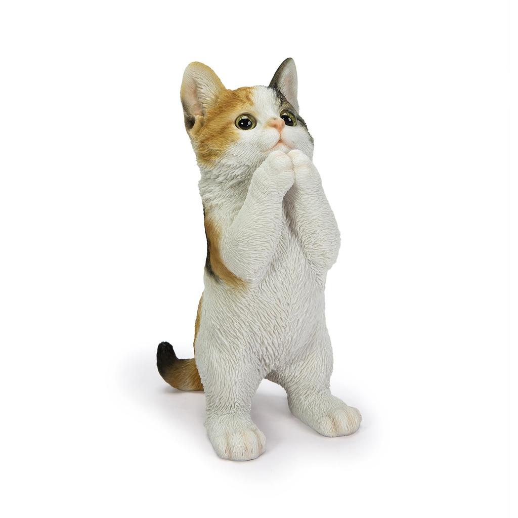 Ubia Begging Calico Cat 15 X 9.7 X 23cm Doll Figurine Ornament Animal Garden Decoration Cat H23089