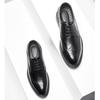 Men'S Pointed Leather Shoes British Style Trend Lace-Up Retro Casual Shoes Brock Engraved Men'S Shoes 3028-X