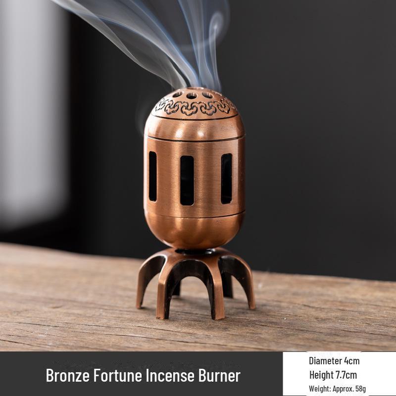 Vertical Baifu Hollow Creative Alloy Incense Burner - Office Decor