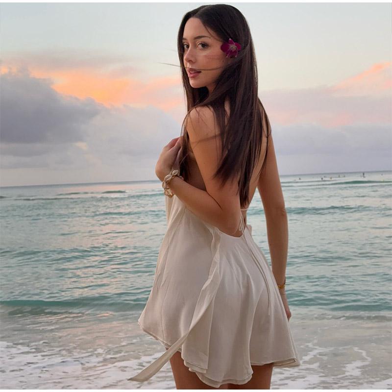 LYRIA Sexy Party Off Shoulder Dresses Women's Elegant Sleeveless Hollow Out Beach Dress Backless High Street Lady Summer Vestidos