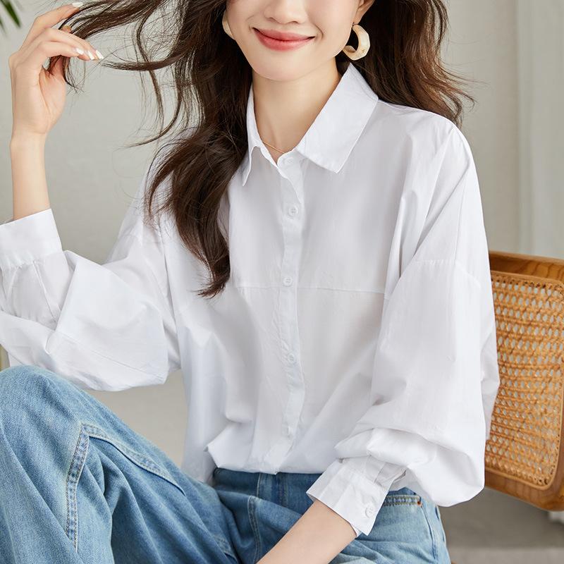 Long-sleeved White Shirt Design Niche Commuter Loose Autumn Current Chic Shirt