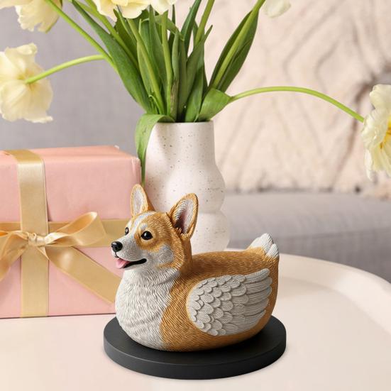 Dog Duck Figurine French Bulldog Corgi Samoyed Dobermann Border Collie Statue Sculpture Home Office Decoration Ornament