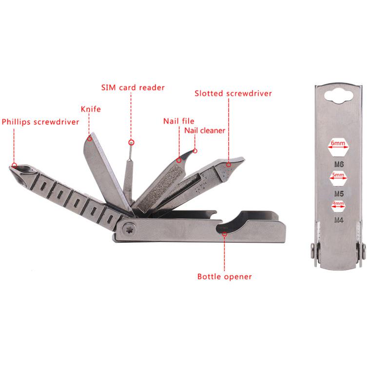 12 In 1 Stainless Steel EDC Pocket Keychain Tool
