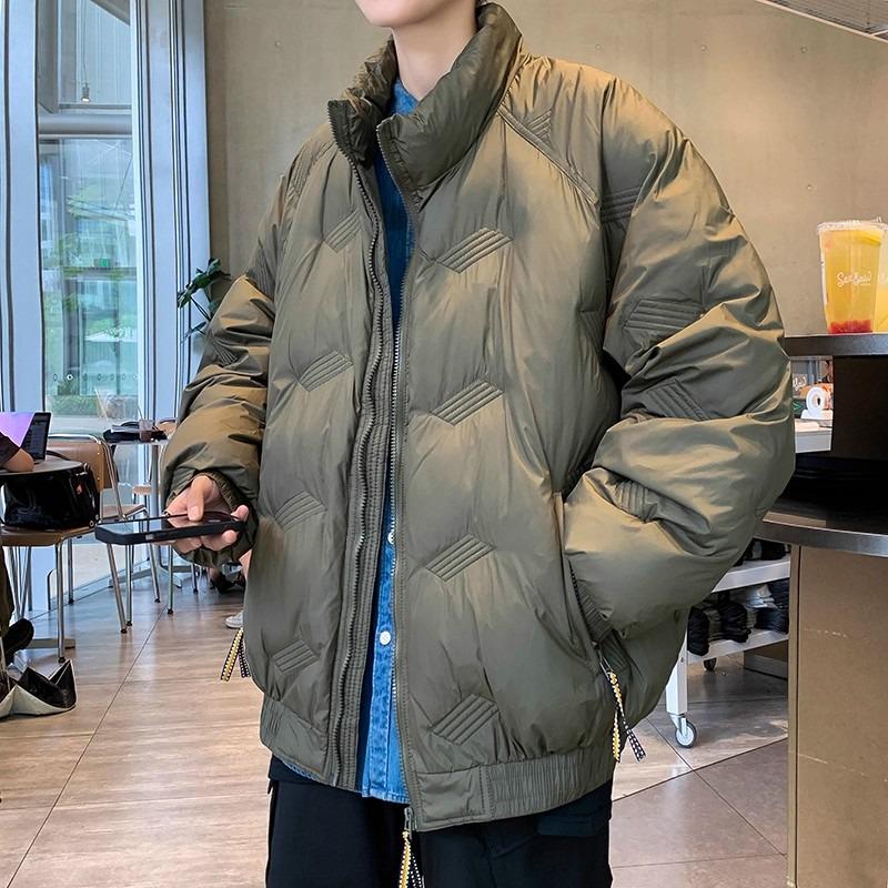 

2025 Trendy Unisex Autumn-Winter Cotton Lapel Jacket & Women s Loose Coat Extra Large зелений