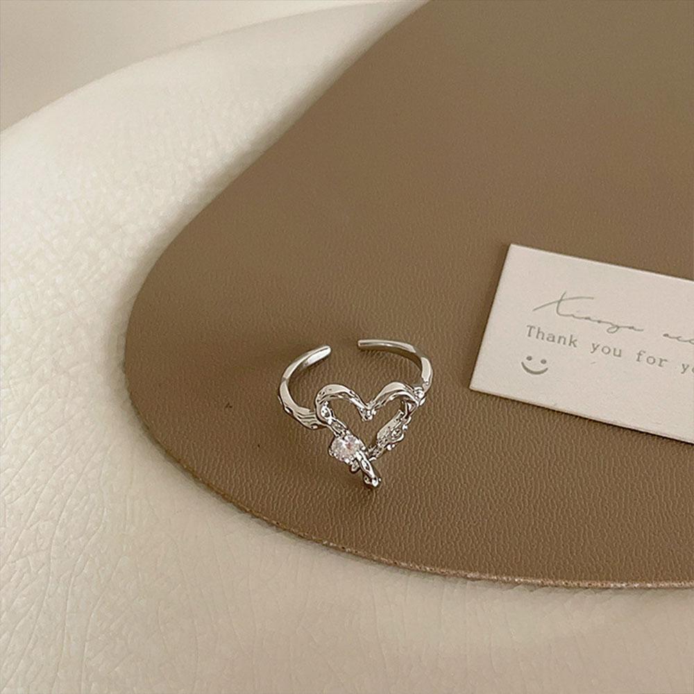 Classic Twist Chain Open Rings For Women Zircon Stainless Steel Geometric Twist Wrapped Couple Ring Wedding Aesthetic