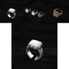 Fashion 925 Statement Sterling Silver Adjustable Moonlight Square Ring With Brilliant Zirconia