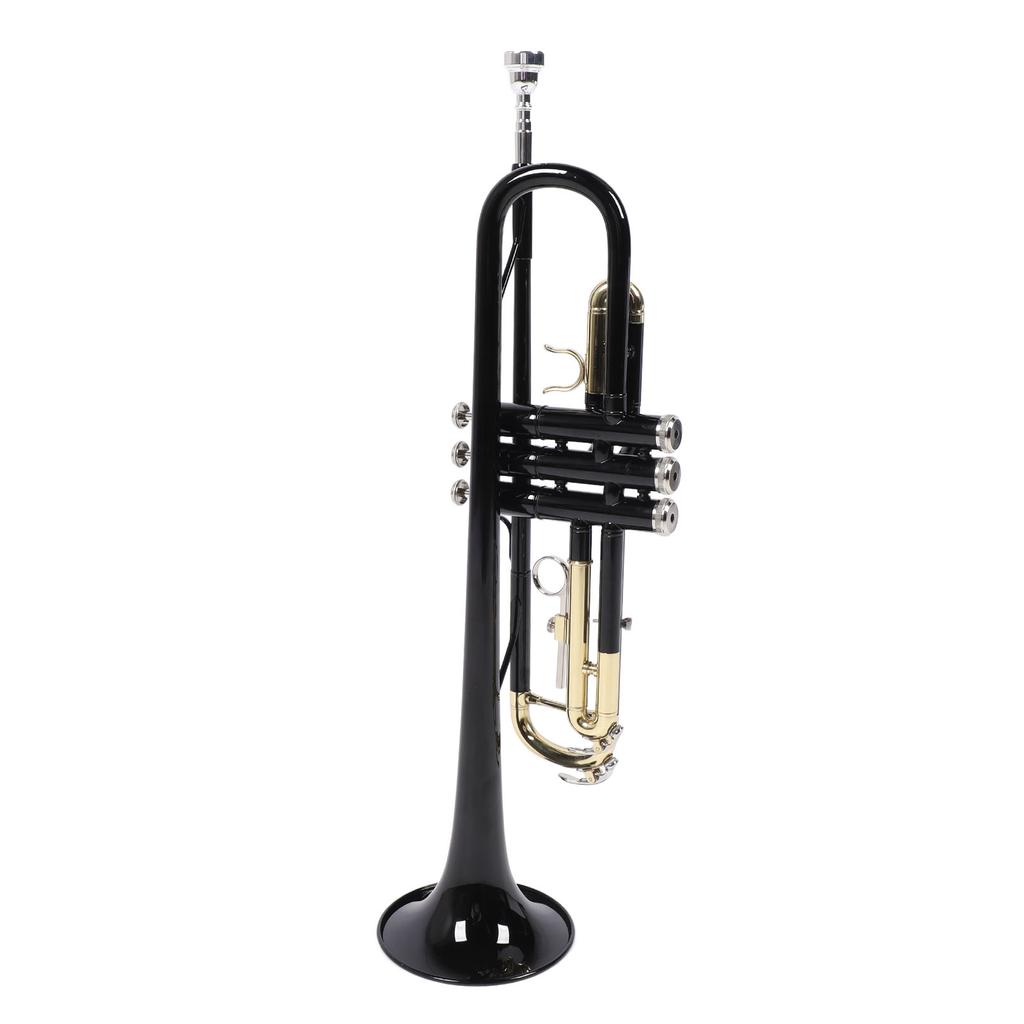 Trumpet Bb Brass Instrument Standard Set for Beginners Band Professional Performance Black