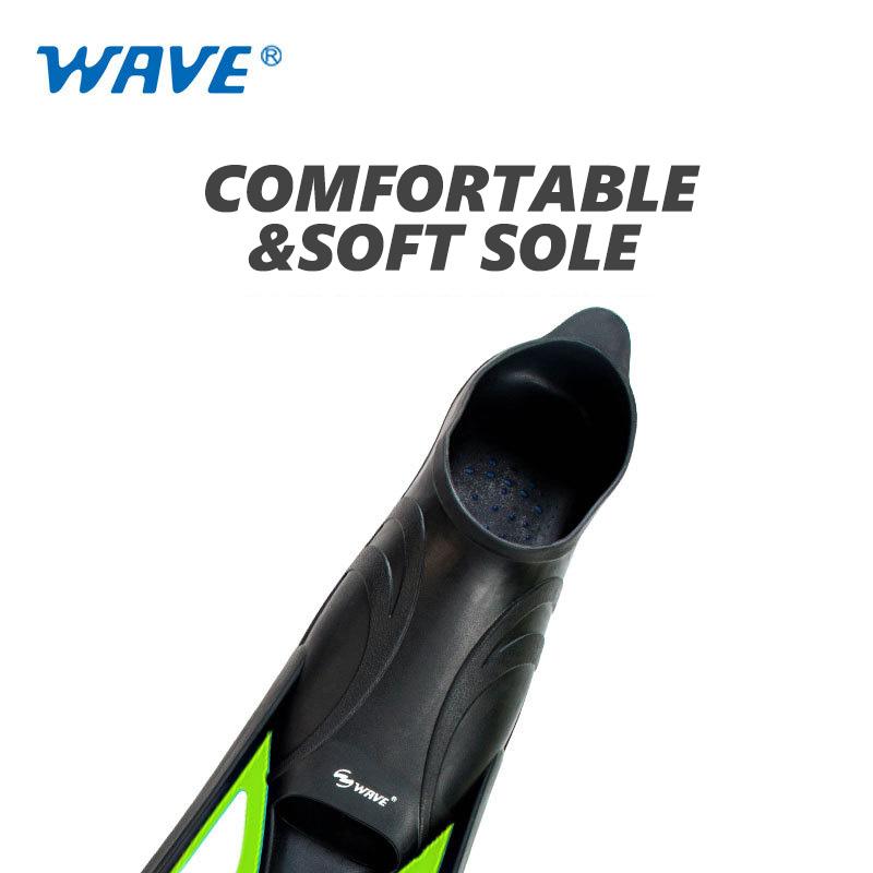 WAVE Short Adult Snorkel Foot Swimming Flippers Fins Flexible Comfort Swimming Fins Submersible Foot Children Fins Flippers