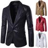 2019 Men's European & American Slim Fit PU Leather Suit X307