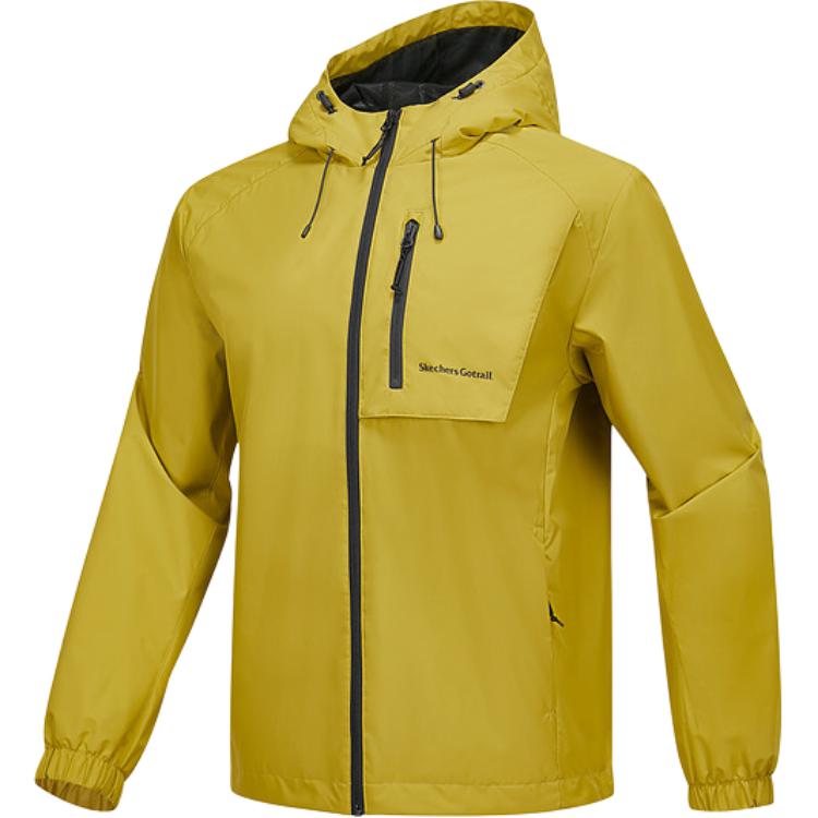 Skechers Go Trail Casual Series Hooded Windproof Durable Versatile Long Sleeve Jacket Unisex Jacket Earth-Yellow Green P125U001-053C M