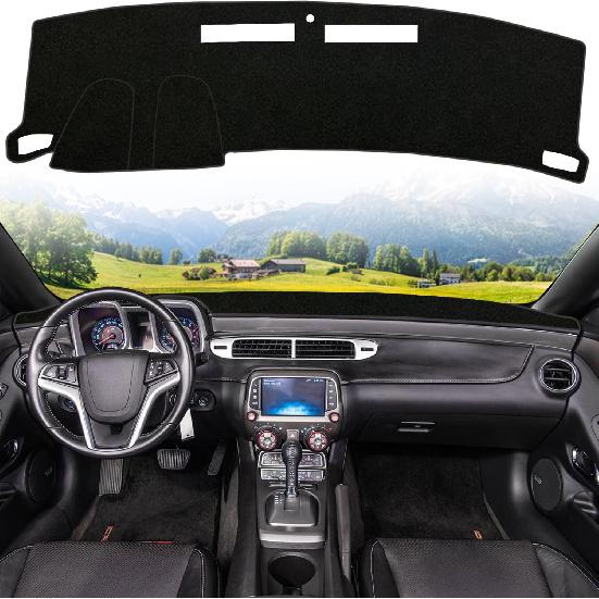 

Kurtz Dashboard Cover Mat for Chevy Chevrolet Camaro 2010 2011 2012 2013 2014 2015 Interior Dash Cover Mat Interior Accessories Polyester Non-Slip No Polyester(Black Edge)