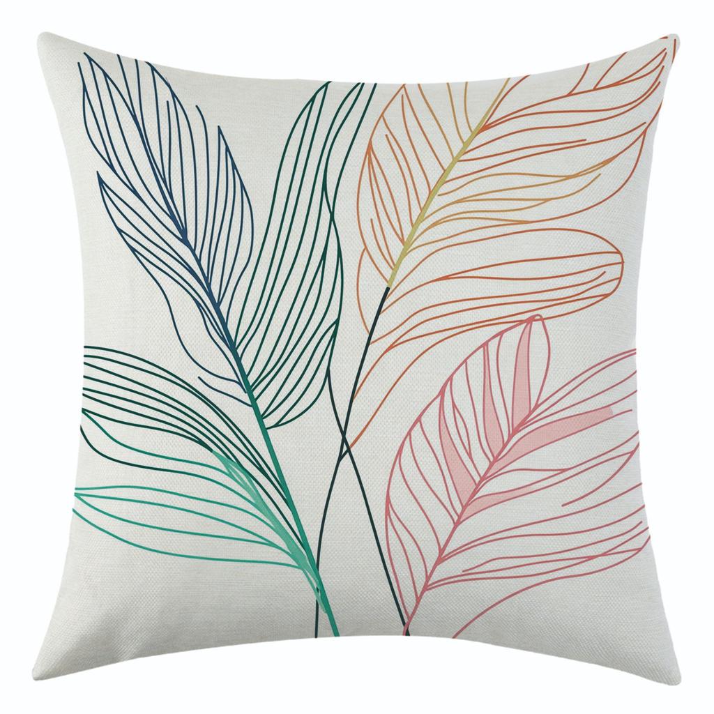 New Dream Colorful Leaf Linen Pillowcase Jit Nordic Simple Living Room Decoration Cushion