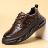 Men'S Shoes Autumn Leather Casual Sports Shoes Men'S Thick-Soled Lightweight Air Cushion Sole Heightening Black Dad Trendy Shoes