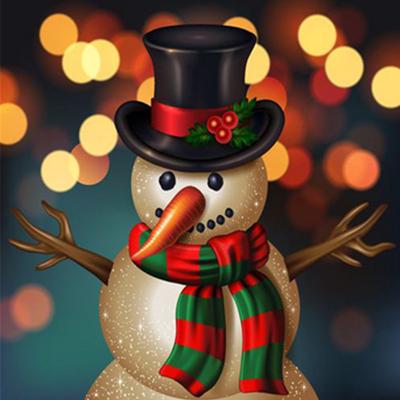 Pintura completa de diamante 5D faça você mesmo boneco de neve colorido bordado ponto cruz decoração para casa presente feito à mão
