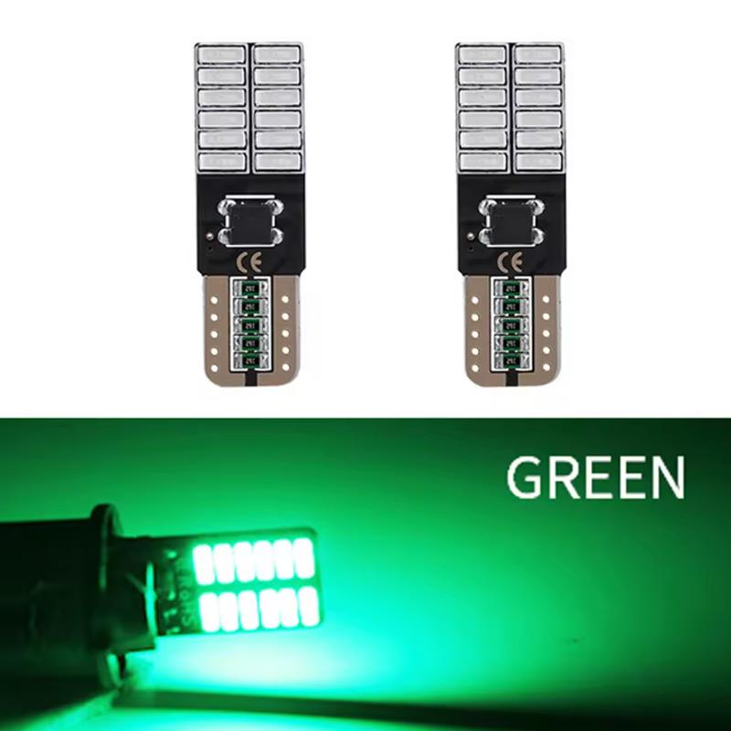 2pcs LED T10 W5W 4014 24/26SMD Bulbs Canbus No Error Interior Dome Lights High Power Auto Width Reading Lamp White Red Amber 12V