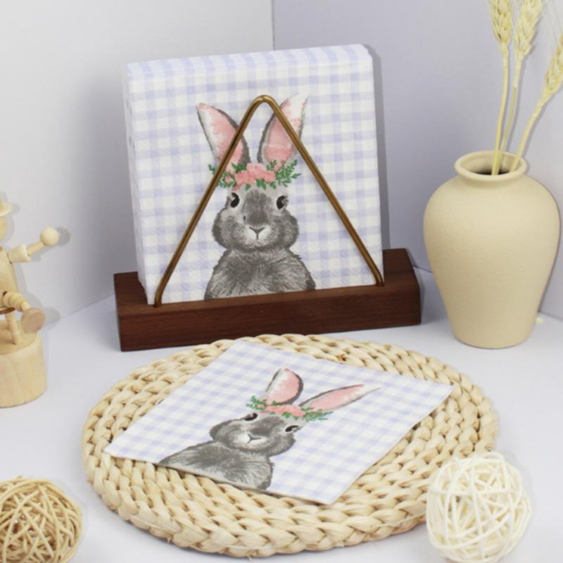 20pcs/Pac 25*25cm 3-Ply Descartável Festa Guardanapo Padrão Páscoa