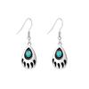Earrings, Personalized Retro Oil Dripping Animal Paw Print Turquoise Earrings Jewelry