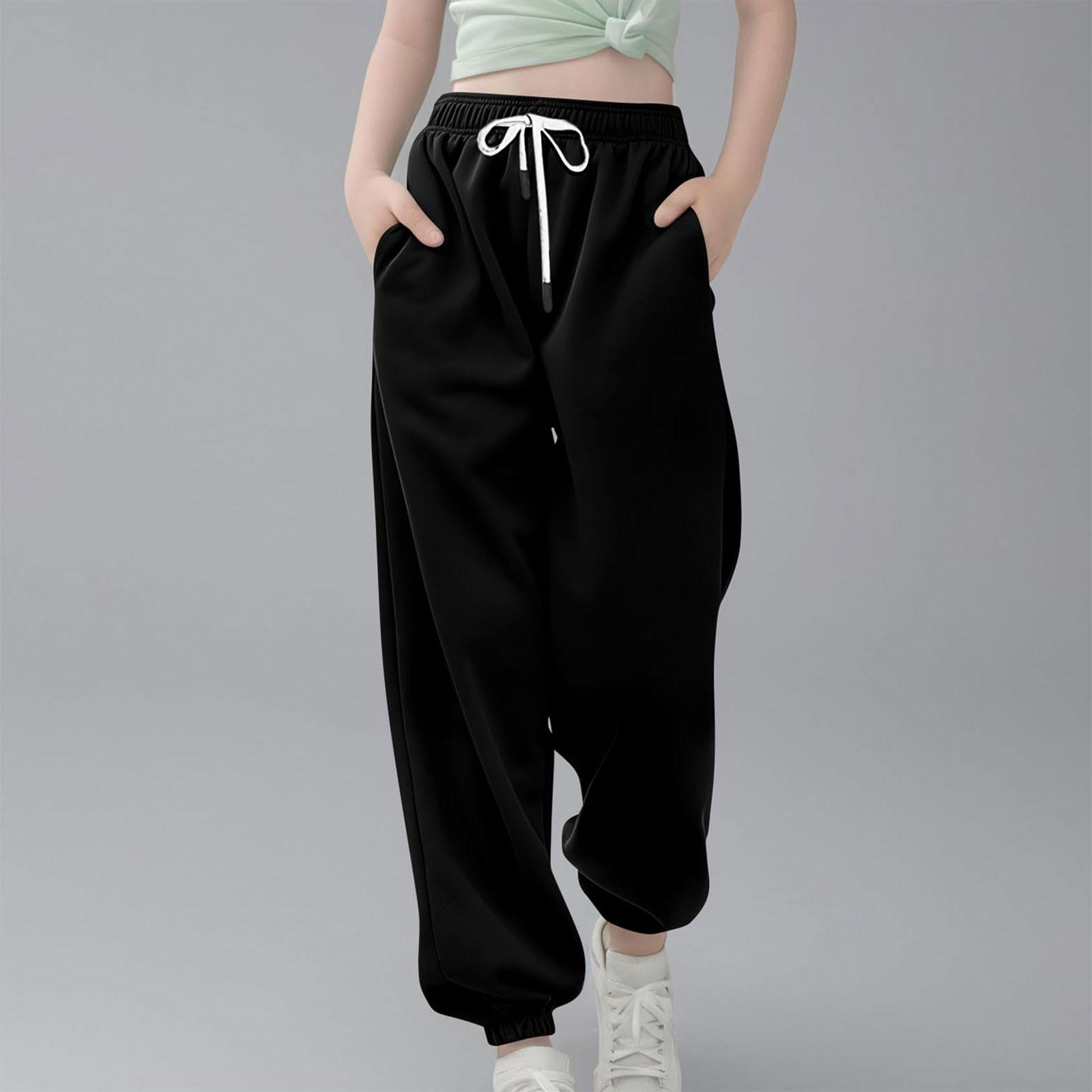 

Детская мода однотонные повседневные брюки спортивные брюки брюки с завязками на резинке на талии брюки с завязками на шнурке 160 чёрный