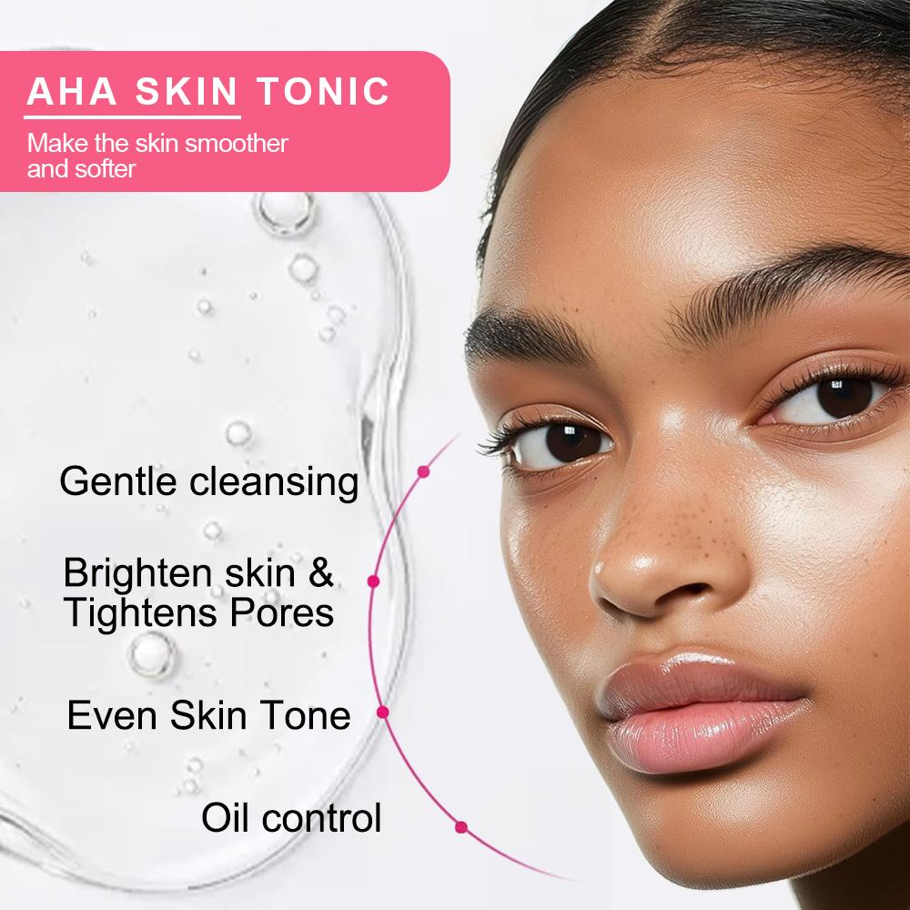 AHA Skin Tonic-Brighten Skin, Gently Cleaning And Tighten Pores-Strengthens Skin Barrier-Suitable For All Skin Types, 100ml