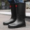 Men's Non-slip High-top Waterproof Rubber Boots for Construction, Fishing, and Kitchen Wear
