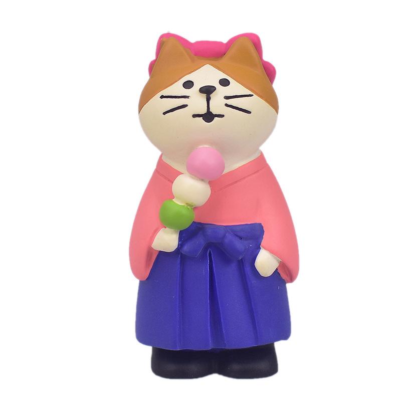 Zakka Travel Cat Cherry Blossom Appreciation Party Mount Fuji Cat Ornament Shooting Props Miniature Resin Small Ornament Gift