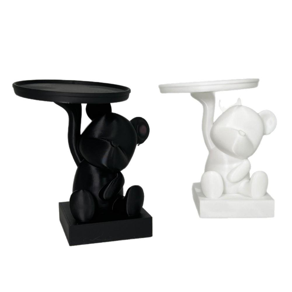 Funny Bear Storage Tray Creative Decorations 3D Printing Ornaments Multi-functional Jewelry Display Holder Birthday Gift