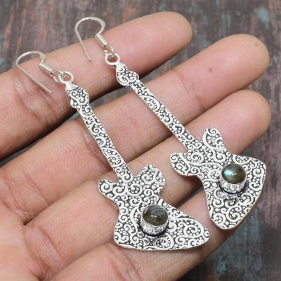Labradorite Gemstone 925 Sterling Silver Handmade Wonderful Jewelry Earring