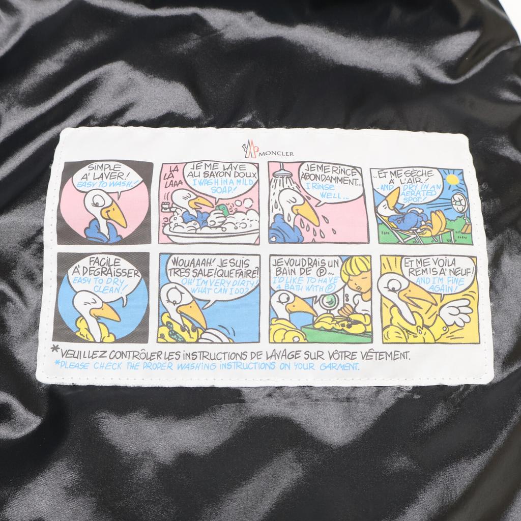 MONCLER [Good condition/domestic regular product] FRIESIAN Arm Big Patch Down Jacket 2 blackUsed