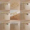 4pcs Fashion Colorful Zirconia Chain Square Earrings Set for Women Two Hole Round Circle Gold Color Hoop Earring Wedding Jewelry