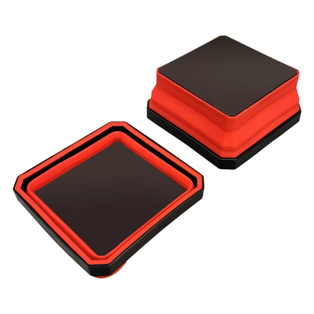 2 PCS Collapsible Magnetic Screw Tray Square Silicone Bowls with Magnetic Base Tool Organizer Stores and Organizes Small Parts
