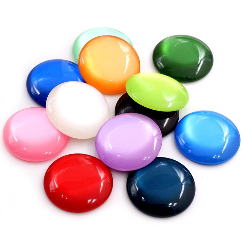 

10pcs/lot 25mm Mixed Color Flat Back Resin Cabochons Cameo Fit 25mm Cameo Base Domed Jewelry Accessories Supplies