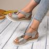 New Wish Large Size Women's Sandals Metal Buckle Decorative Hemp Rope Wedge Heel Light Bottom Fish Mouth Sandals