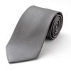 [FORMAL] Formal tie for funerals and memorial services, gray silk, formal wear for men (A: Plain)